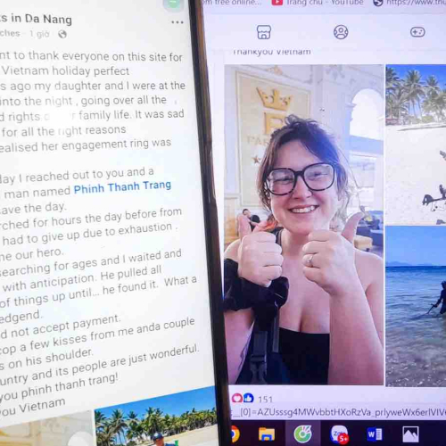 Du khách Úc cảm ơn “người hùng” Đà Nẵng tìm nhẫn kim cương bị mất